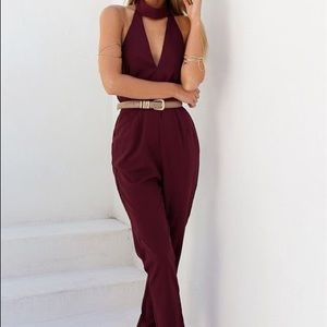 Merlot Collar Pantsuit (Sabo Skirt)